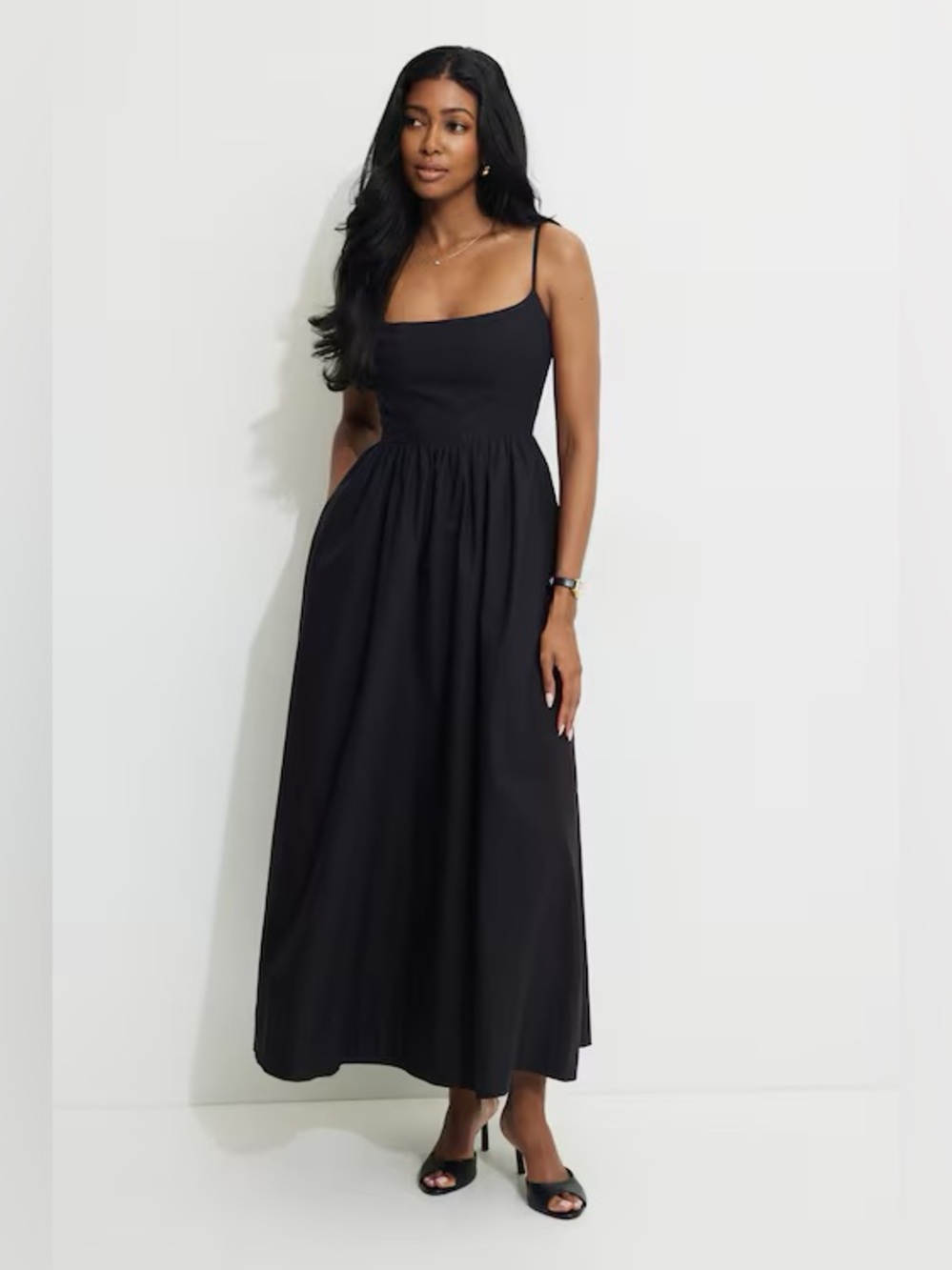 Dynamite Black Spaghetti-Strap Maxi Dress